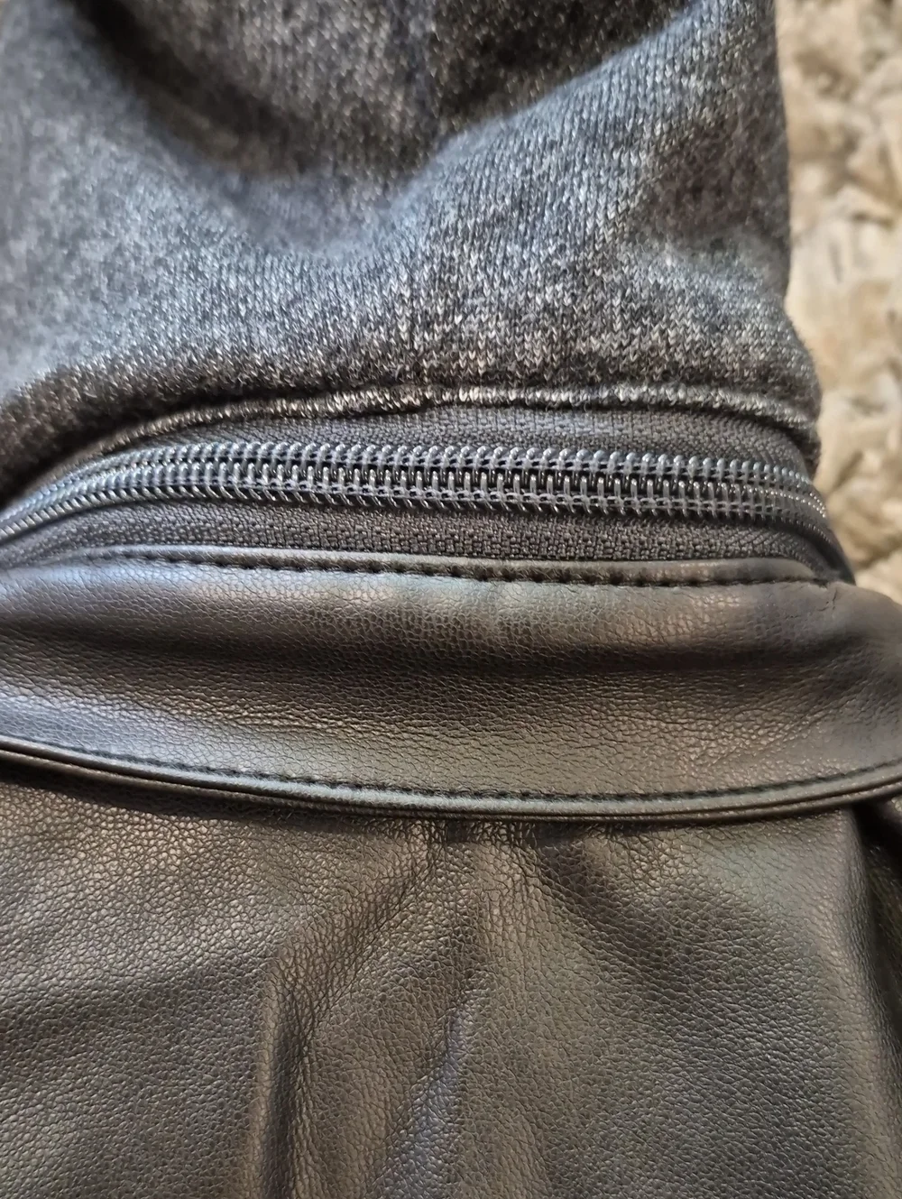 Guess Faux Leather Hooded Moto Jacket